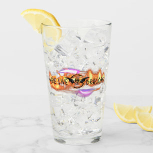 Hier live Dragons Shaker Glass Glas