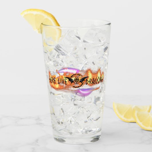 Hier live Dragons Shaker Glass Glas (Voorkant ijs)