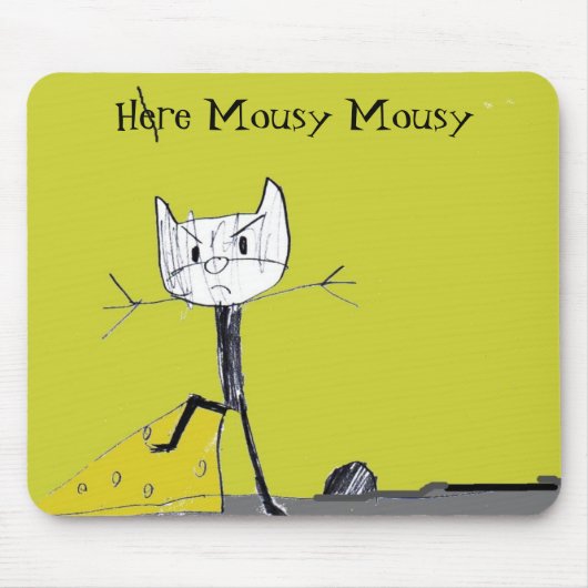 Hier Mousy Mousy mousepad Muismat (Voorkant)