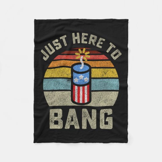 Hier naar Bang Grappig 4 juli 4 juli Mannen Fleece Deken (Voorkant)