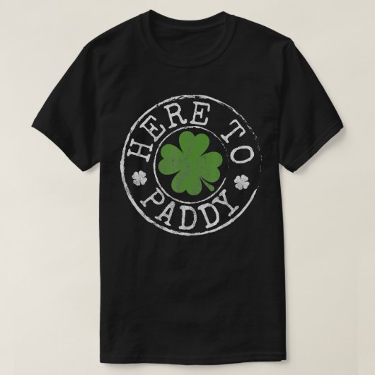 Hier naar Paddy Funny Clovers Stamp St Patrick's D T-shirt (Design voorkant)