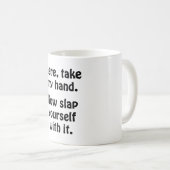 Hier, neem mijn hand. koffiemok (Voorkant rechts)