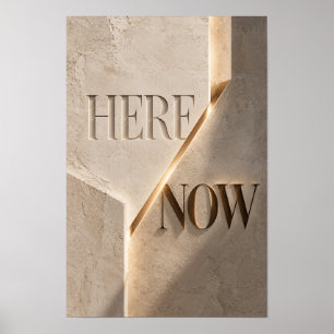 Hier Nu Elegante Neutrale Abstracte Typografie Muu Poster