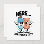 Hier Nu Terug Naar De Klas Schoolverpleegster Medi Kaart (Voorkant / Achterkant)