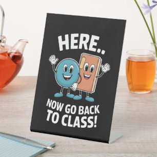Hier Nu Terug Naar De Klas Schoolverpleegster Medi Reclamebord Met Voetstuk