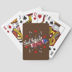 HIER OM DE grappige 4-de van Juli vuurwerk TE VERB Pokerkaarten