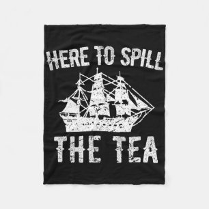 Hier om de thee te morsen 4 juli US Patriotic PRI Fleece Deken