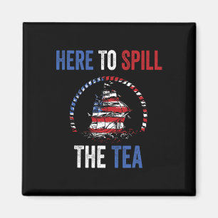 Hier om de thee te morsen 4 juli US Patriotic PRI Magneet