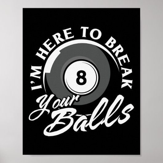 Hier om je biljart te breken poster (Voorkant)