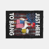Hier om kip 4 juli US Flag Firecrack te knallen Fleece Deken (Voorkant (Horizontaal))