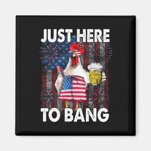 Hier om kip te slaan 4 juli Amerikaanse vlag vuur Magneet