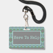 Hier om te helpen badge (Achterkant met lanyard)