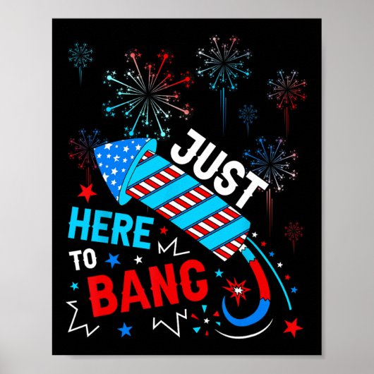 Hier om te knallen grappig 4 juli Onafhankelijkhei Poster (Voorkant)