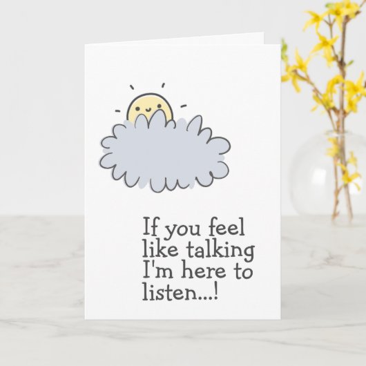 Hier om te luisteren! Ik heb jou! Schattigee kanke Kaart (Gele Bloem)