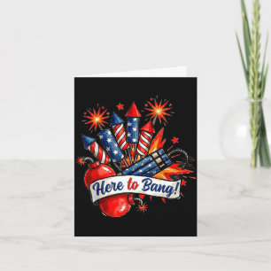 Hier om vuurwerk af te steken grappige 4 juli humo kaart