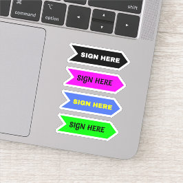 Hier ondertekenen (handtekening) Pijl Sticker