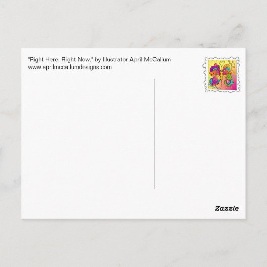 HIER. OP DIT MOMENT. Briefkaart (Achterkant)