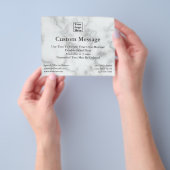 Hier op maat van je Logo op Elegant Faux White Mar Flyer (Hand)