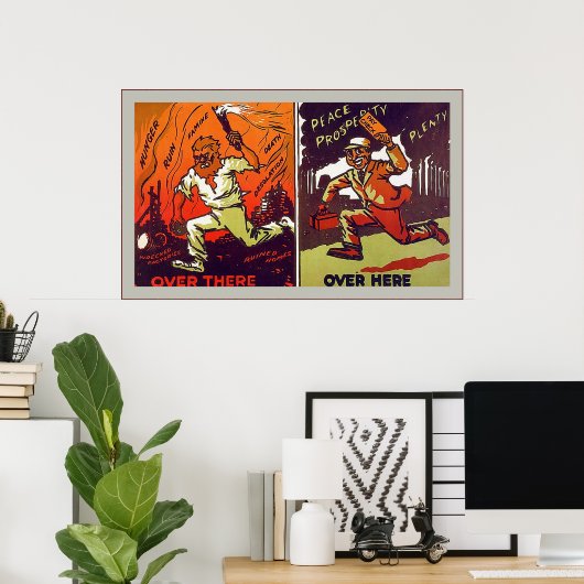 Hier over ~ Hier ~  Wereldoorlog 1 Poster (Thuiskantoor)