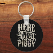 Hier Piggy Piggy Boar Hunting Pig Hog Hun Sleutelhanger (Voorkant)