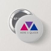 Hier & Queer (Bisexual Pride) Ronde Button 5,7 Cm (Voorkant /achterkant)