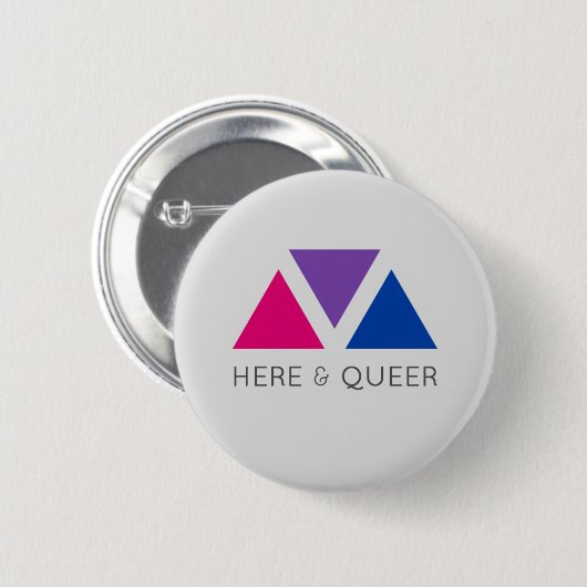 Hier & Queer (Bisexual Pride) Ronde Button 5,7 Cm (Voorkant /achterkant)