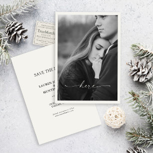 Hier Romantische foto trouwdatum save the date Kaart