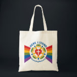 "Hier sta ik" canvas tas<br><div class="desc">Show je Lutheran trots met dit iconische gezegde van Martin Luther. Ideaal voor het LGBTQ Pride-seizoen!</div>
