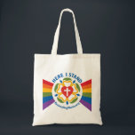 "Hier sta ik" canvas tas<br><div class="desc">Show je Lutheran trots met dit iconische gezegde van Martin Luther. Ideaal voor het LGBTQ Pride-seizoen!</div>