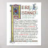 HIER STA IK GOD HELP ME MARTIN LUTHER CITAAT POSTER (Voorkant)