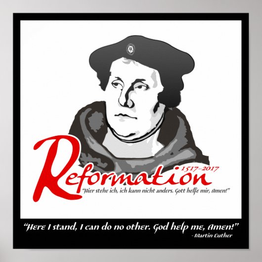 Hier sta ik Martin Luther Reformation 500 Poster (Voorkant)