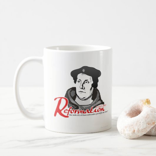 Hier sta ik Martin Luther Reformation 500th Mok (Met donut)