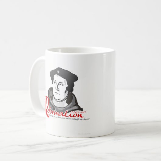 Hier sta ik Martin Luther Reformation 500th Mok (Voorkant links)