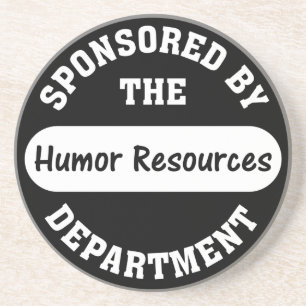Hier staat HR voor humor Zandsteen Onderzetter