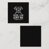 Hier stuur ik me Isaiah 68 brandweerman Vierkante Visitekaartje (Voorkant / Achterkant)