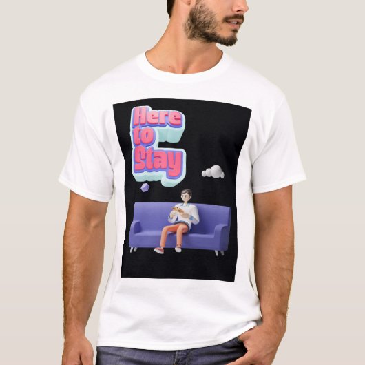 HIER TE BLIJVEN, VIDEO GAMER T-SHIRT (Voorkant)