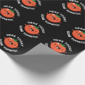 Hier vandaag Gone Tomato Funny Veggie Pun Dark BG Cadeaupapier (Hoek)