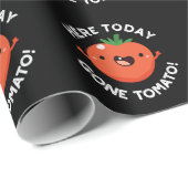 Hier vandaag Gone Tomato Funny Veggie Pun Dark BG Cadeaupapier (Rol Hoek)