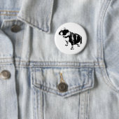 Hier, Vast Ronde Button 5,7 Cm (In situ)