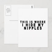 Hier verstop ik mijn Shirt van Nipples.png Briefkaart (Voorkant / Achterkant)