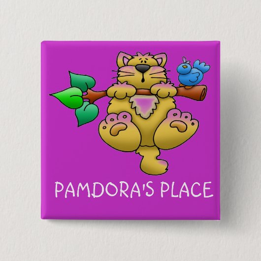 HIER VIERKANTE BUTTON 5,1 CM (Voorkant)