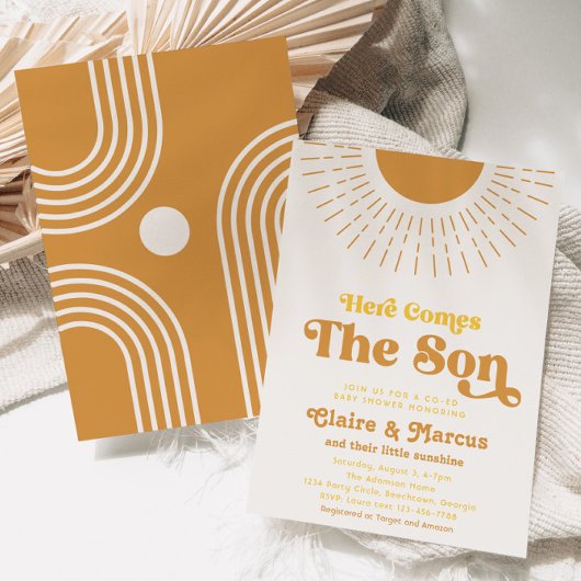 Hier vindt u de Son Co-Ed Baby Shower-uitnodiginge Kaart