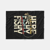 Hier Vist een visachtige grappige vis Fleece Deken (Voorkant (Horizontaal))