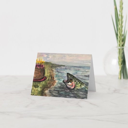 Hier Vist u een Happy Birthday Bedankkaart (Voorkant)