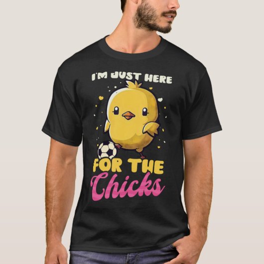 Hier voor Chicks Voetbal Pasen T-shirt (Voorkant)