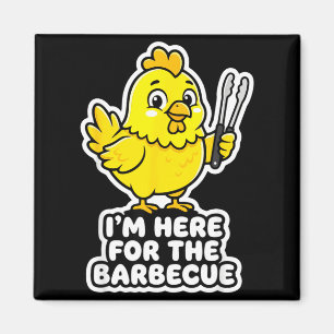 Hier voor de barbecue kip grappige voedsel woordgr magneet