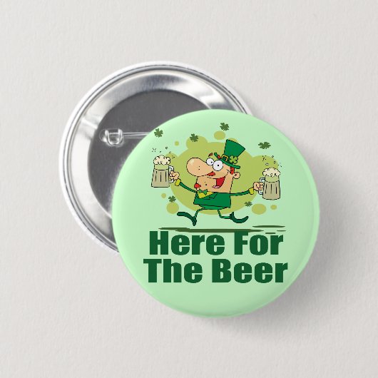 Hier voor de Beer Leprechaun Ronde Button 5,7 Cm (Voorkant /achterkant)