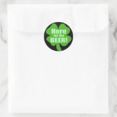 Hier voor de bier ronde sticker (Tas)