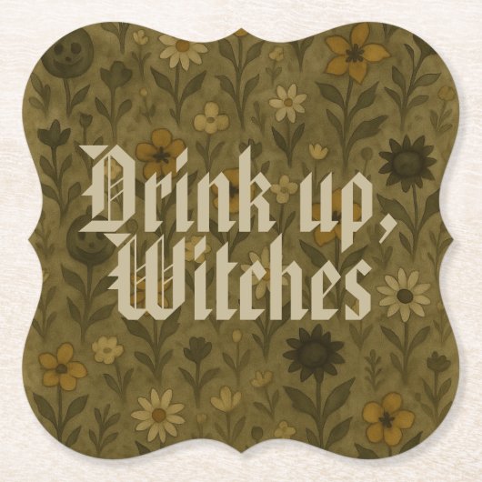 Hier voor de "Boos" Drink, heksen Kartonnen Onderzetters (Voorkant)
