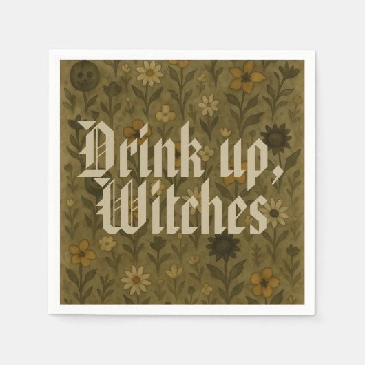 Hier voor de "Boos" Drink, heksen Servet (Voorkant)